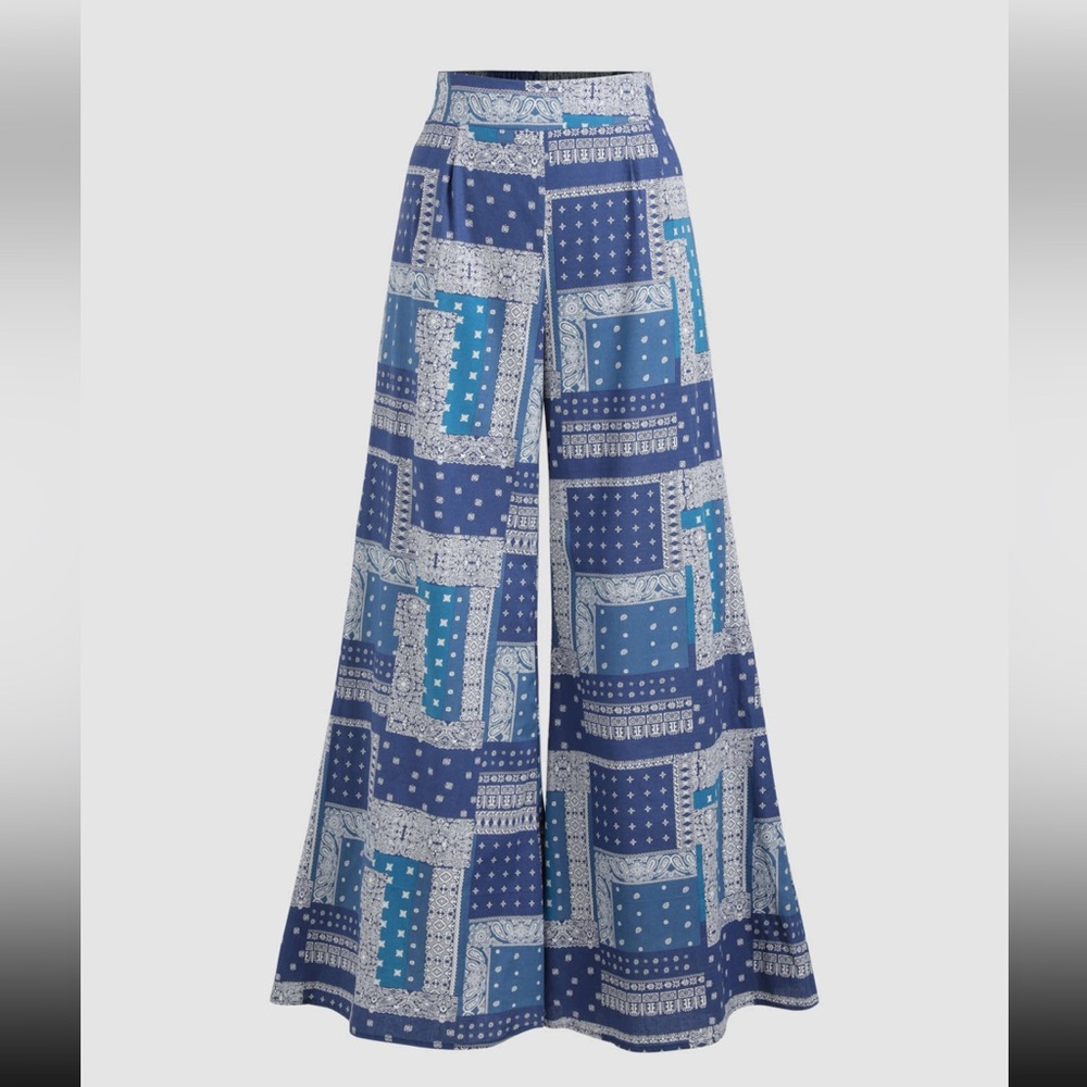 NWOT Cider l Paisley Wide-Leg Trouser Size M